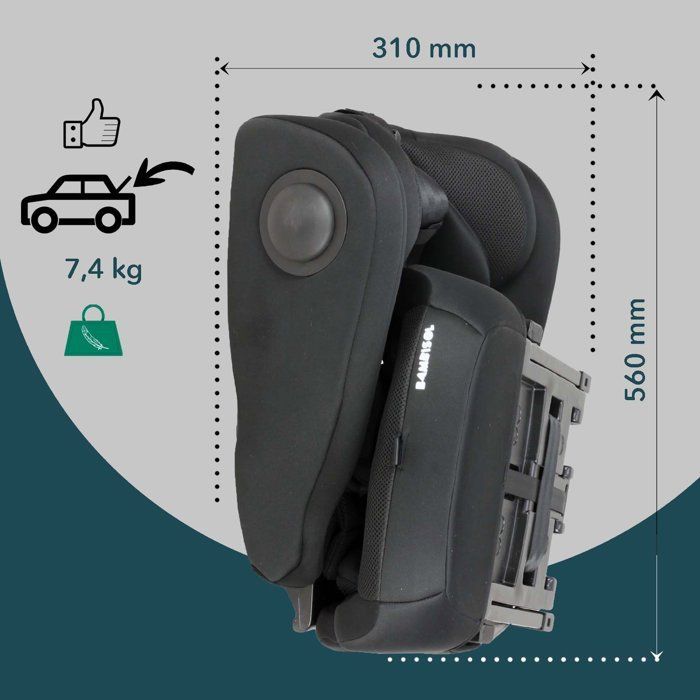 Seggiolino auto convertibile - BAMBISOL - AY575N - Gruppo 1/2/3 - I-Size - Isofix - Riduttore - Nero