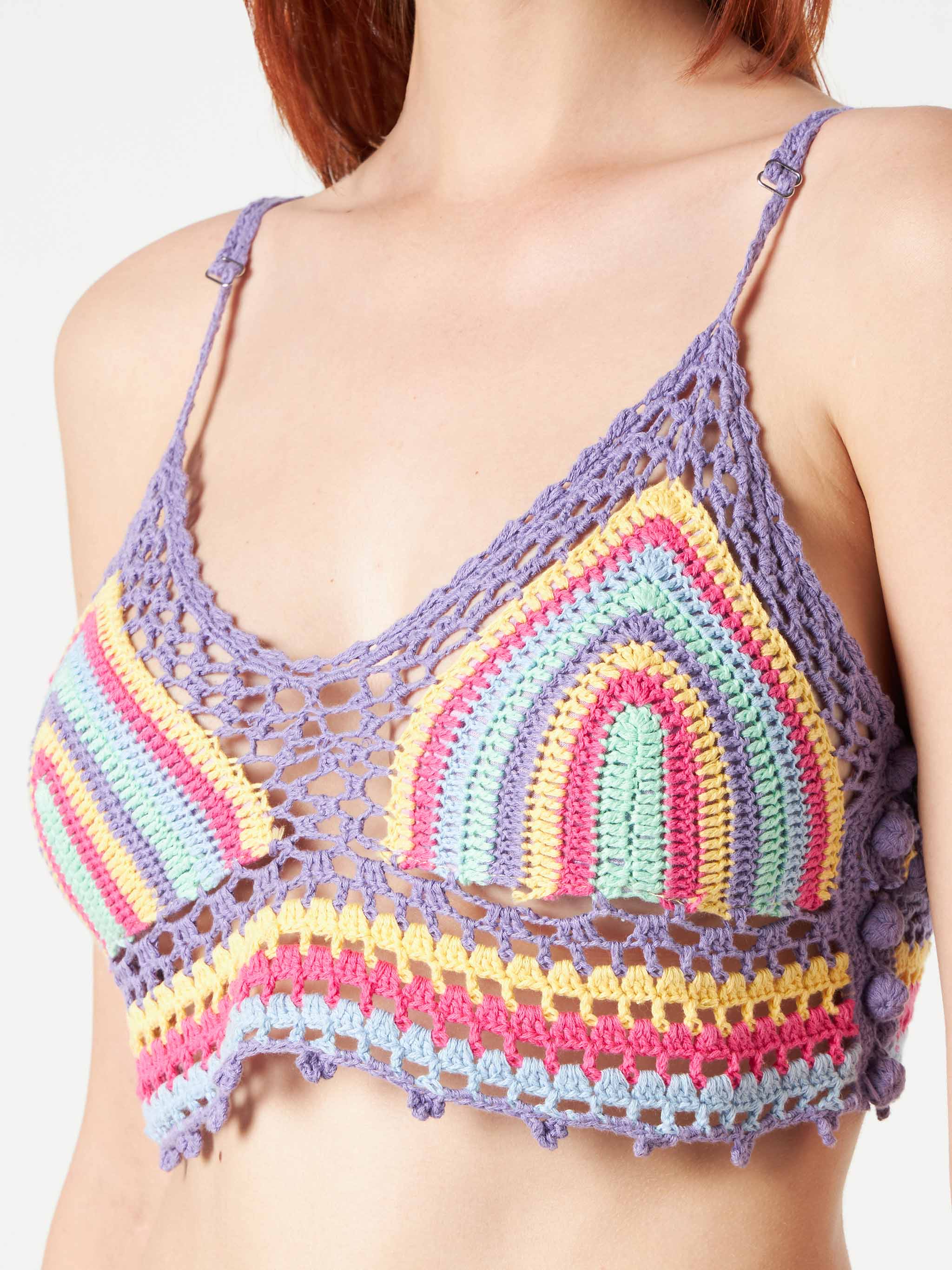 Multicolor gehaakte top