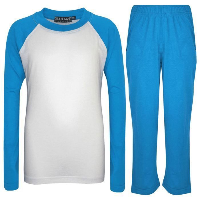 Pijama azul para niños y niñas de A2Z Children's, color liso, elegante contraste de colores, ropa de dormir.
