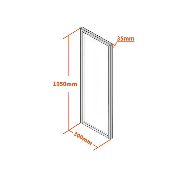 Techo de cristal de aluminio con recubrimiento en polvo estilo taller - 30x105 cm - Negro - BAYVIEW