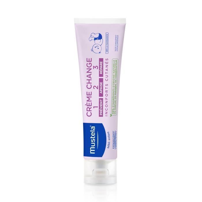 Mustela Baby Diaper Cream - 1 2 3 - 50ml Tube - Irritation Prevention - Lasting Repair