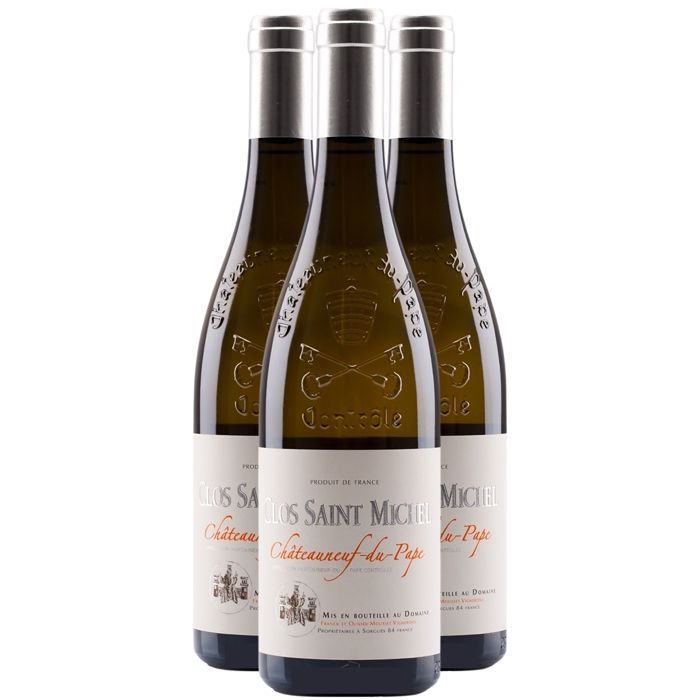 Franck and Olivier Mousset Châteauneuf-du-Pape Clos Saint Michel Tradition 2023 - Vino blanco del valle del Ródano (3 x 75cl) Ecológico