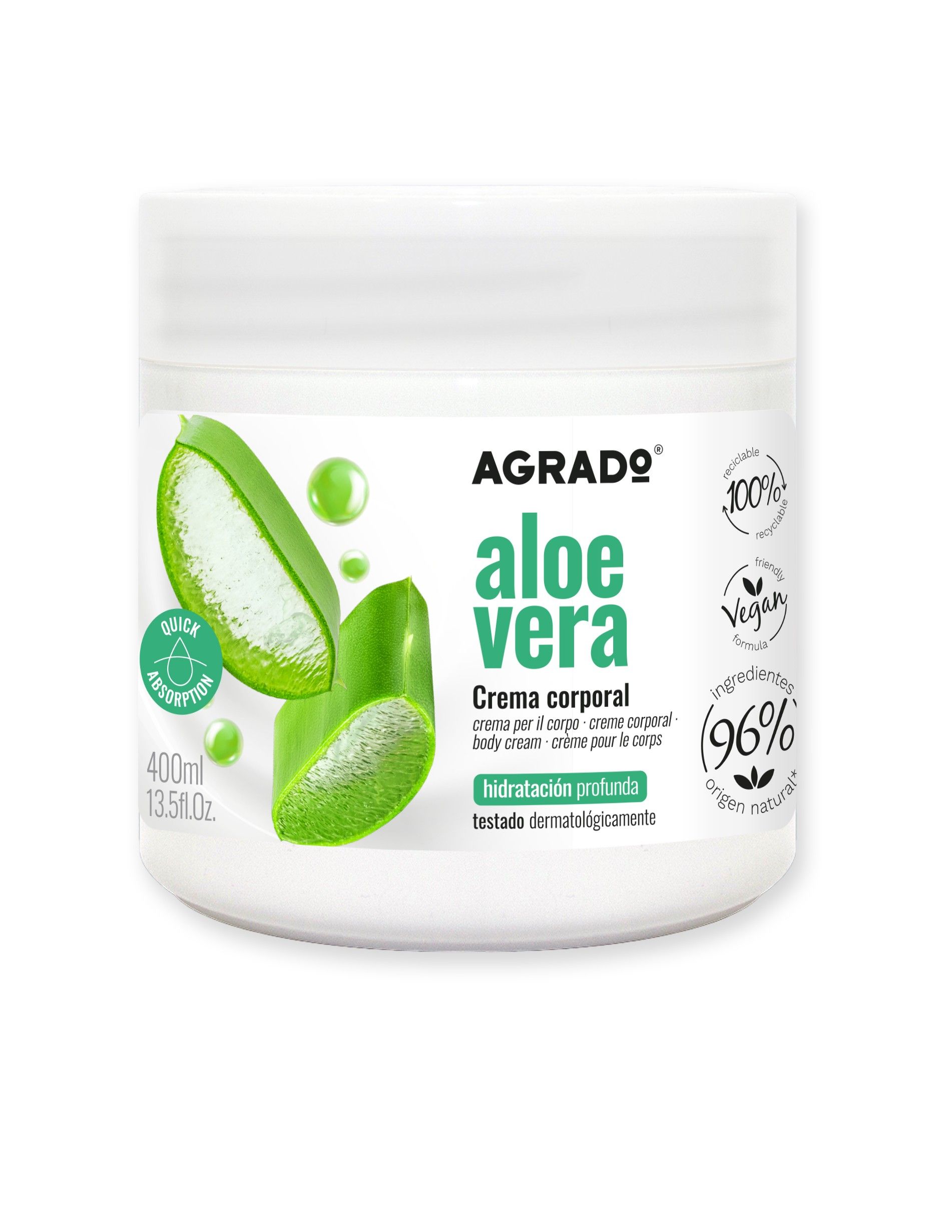 Telový krém s aloe vera Hydratačné telové krémy