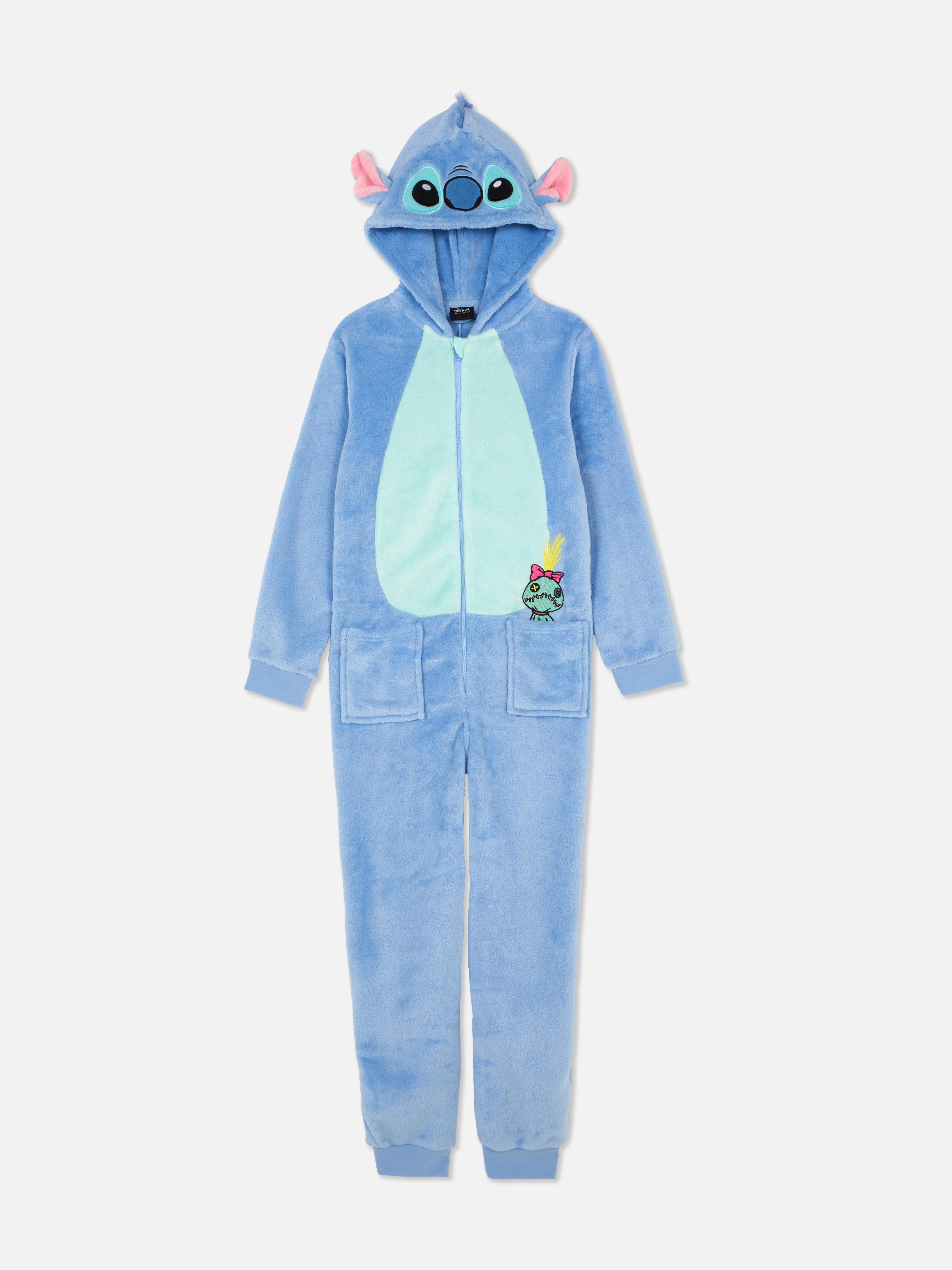 Salopetă Disney Stitch pentru copii. Această salopetă distractivă și moale are o glugă fixă și un fermoar.