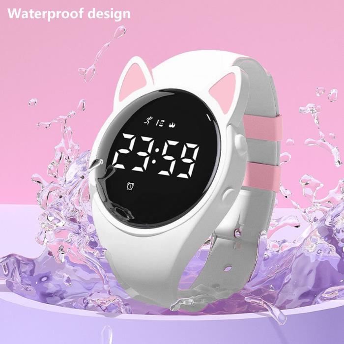 Reloj deportivo digital infantil FAFEICY resistente al agua - Rosa - Alarma, cronómetro, monitor de actividad física
