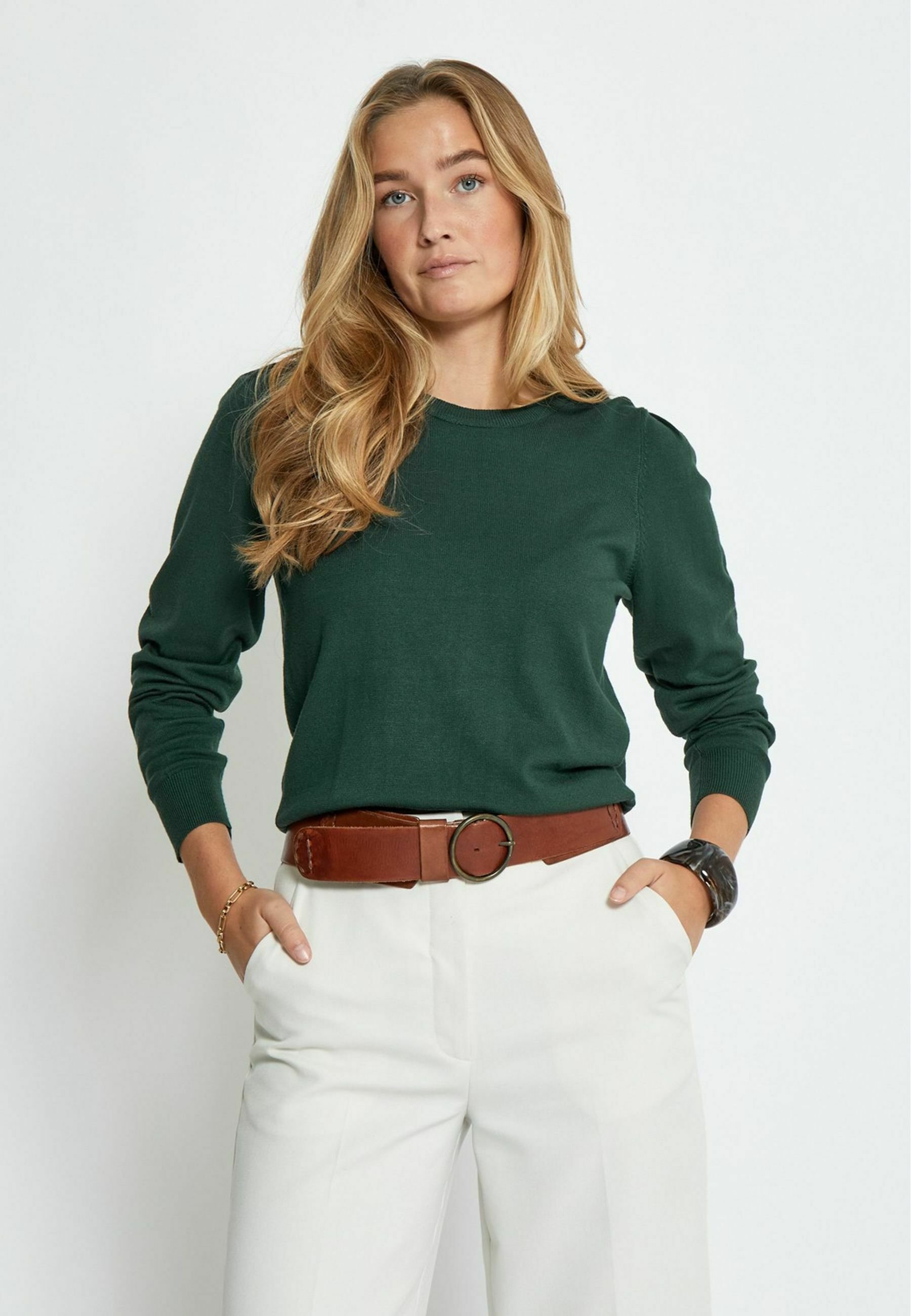 PEPPERCORN TANA PUFF - Maglione - 4112 verde giungla