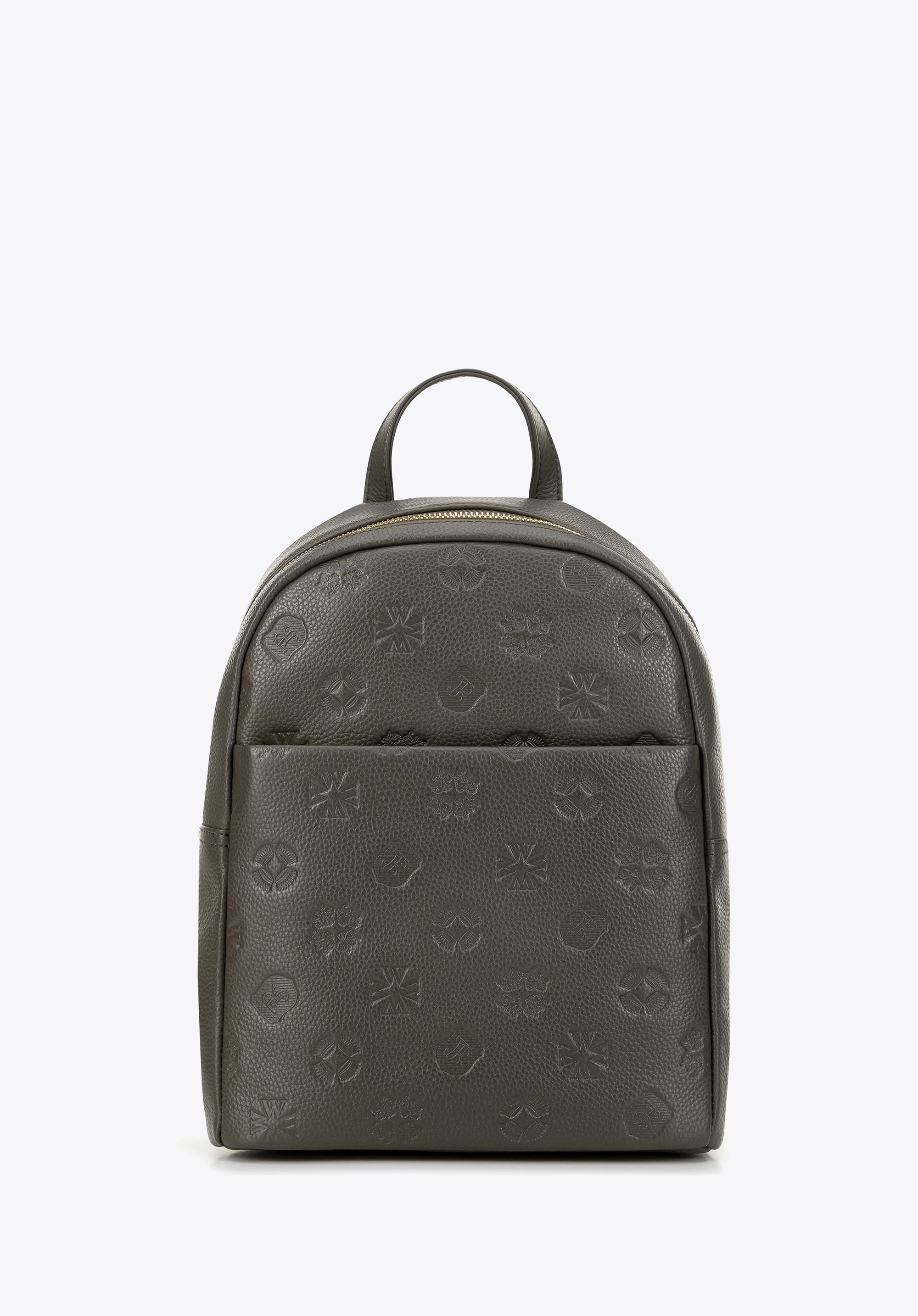 Damski plecak skórzany w monogram taupe