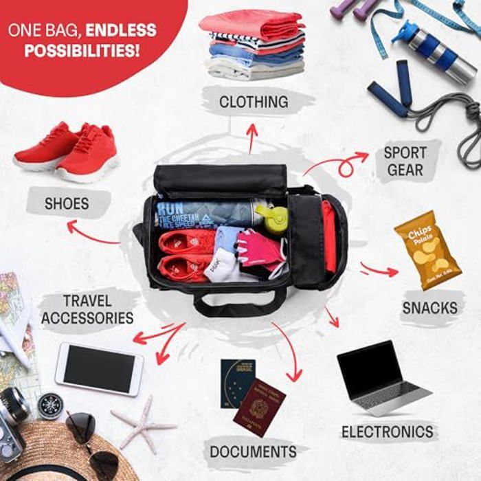 Sports Bag - METEOR - Modern Duffel Bag - Unisex - 20L and 40L - Lightweight and Foldable