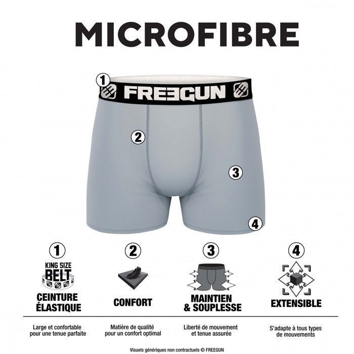 Cuecas Boxer Masculinas Freegun - Pretas (Pacote com 6)