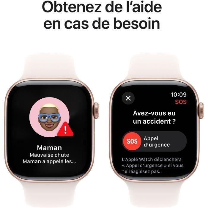 Apple Watch Series 10 GPS + Cellular - 46mm - Aluminium Rose Gold - Bracelet Light Blush M/L (2024) - Reconditionné - Excellent état