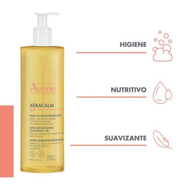 Avène Xeracalm AD Lipid-täydentävä puhdistusöljy kuivalle, atooppiselle ja kutisevalle iholle 750 ml
