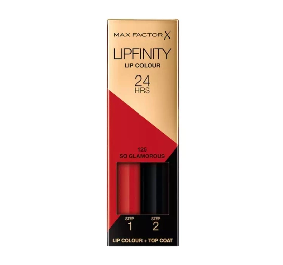 Max Factor Lipfinity pomadka 125 So Glamorous 2,3 ml   Top Coat 1,9 g