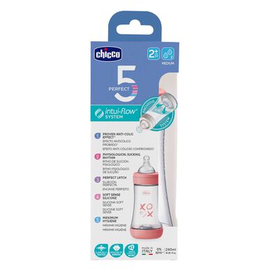 Biberón Chicco Perfect 5 de flujo medio, 240 ml.