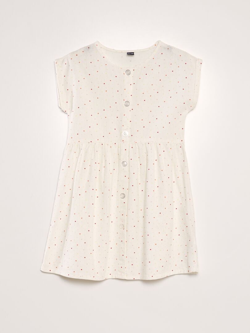 Vestido de linho com botões - BRANCO