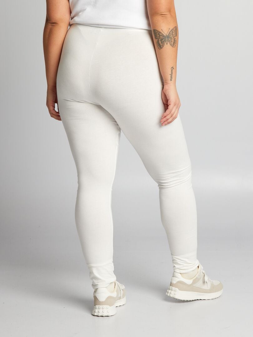 Calças legging compridas de algodão - BRANCAS
