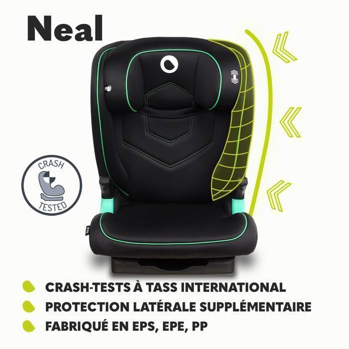 Silla de coche LIONELO Neal i-Size 2/3 - ISOFIX - Asiento ancho - Ventilada - Reclinable - Roja
