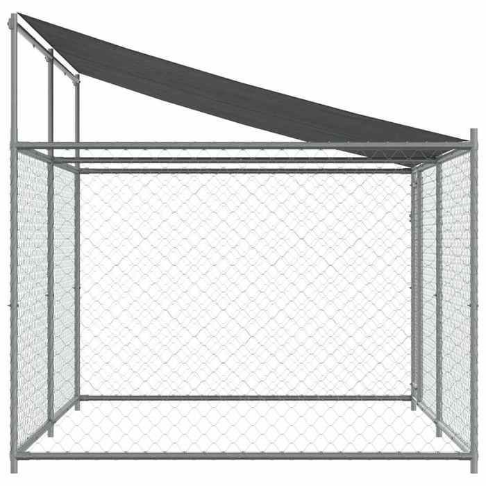vidaXL Cage pour Chien avec Toit et Porte, Chenil pour Chien, Maison pour Chien, Niche de Jardin Terrasse, Gris 4x2x2 m 3209568