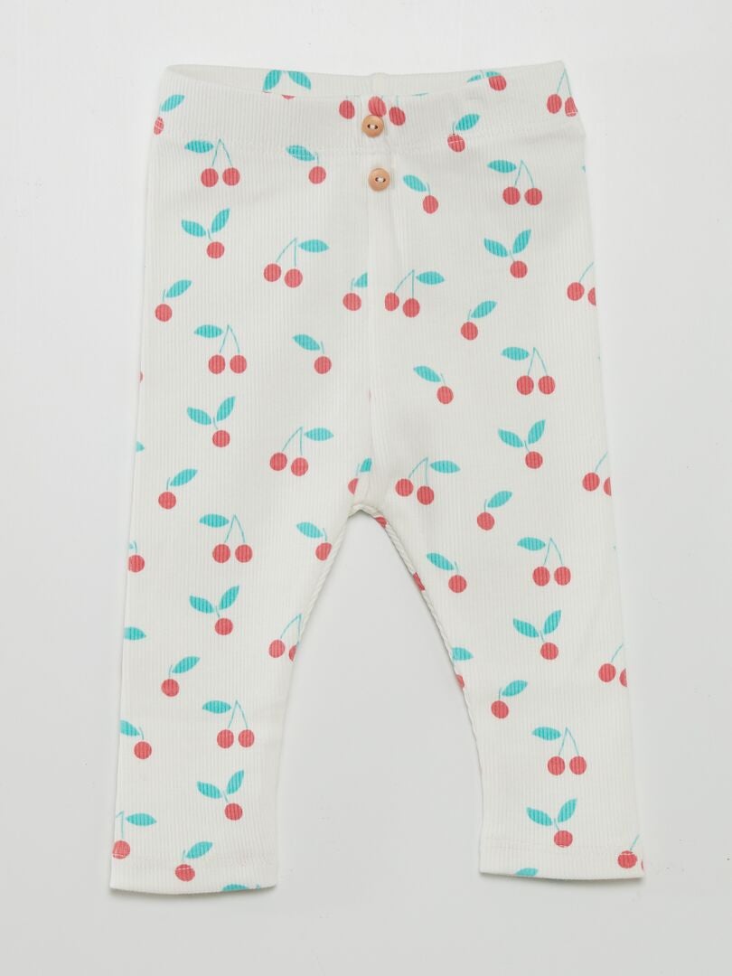 Lange legging met print - WIT