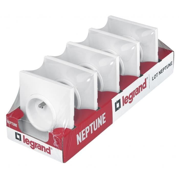 Enchufes eléctricos - LEGRAND - Neptuno - Blanco - 2P+E - Listos para instalar
