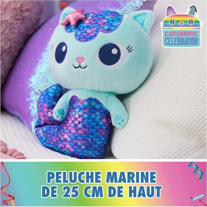 Casa de muñecas - Peluche marino de 25 cm - Peluche de gato - Gato - Juguete de dibujos animados y la casa mágica
