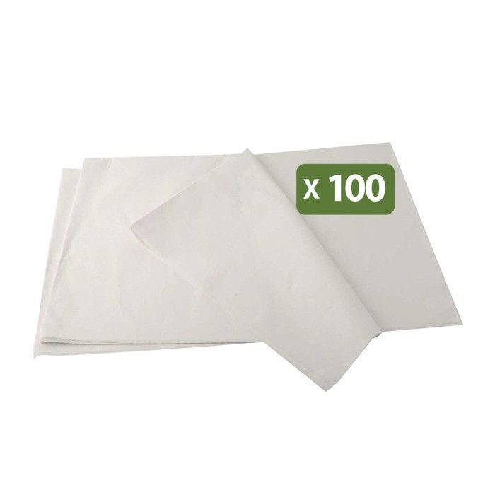 Pack and Move - Lot 100 feuilles papier de soie - 32,5 x 60 cm - Blanc - Emballage cadeau, décoration, anniversaire, mariage