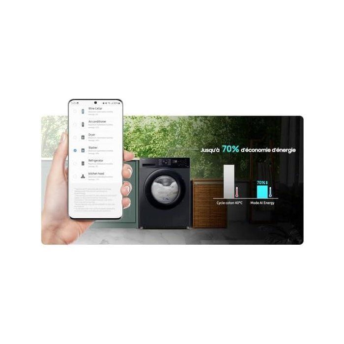 Lave-linge hublot SAMSUNG Ecobubble™ WW90CGC04DAB - 9 kg - Induction - L60cm - 1400 trs/min - Classe A - Connecté - Noir