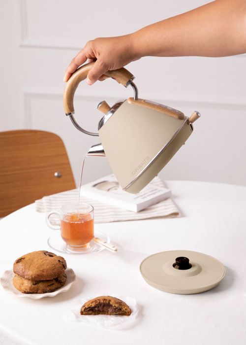 Bouilloire Électrique - Design Rétro - Acier Inoxydable - 1L/1,7L - Sécurité Automatique