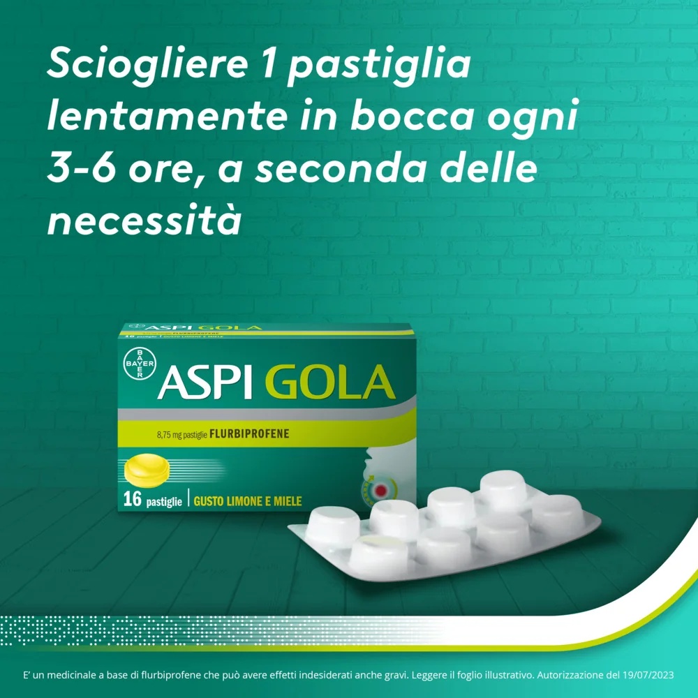 ASPIRINE Aspi Gola Anti-inflammatoire 16 bonbons miel-citron pour le mal de gorge