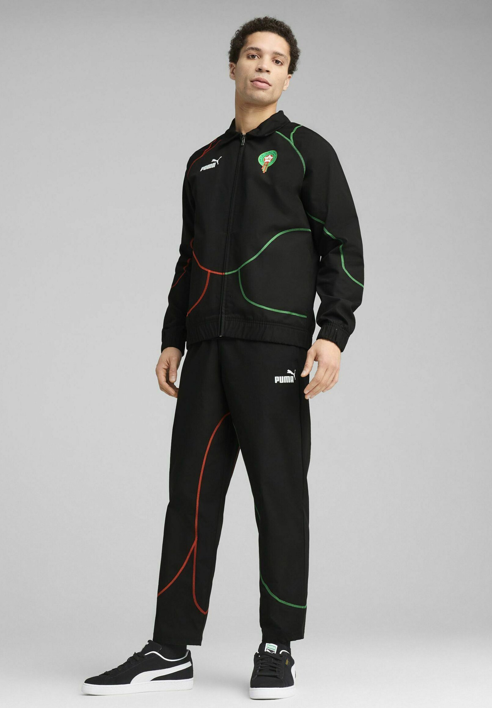 Puma MAROKKO STATEMENT - Dres národního týmu - černá červená archivně zelená