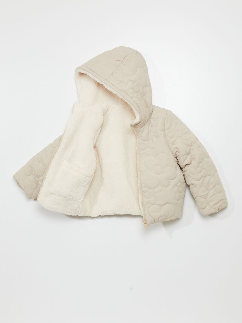 Dubbelzijdig gewatteerd jack - Beige/Wit