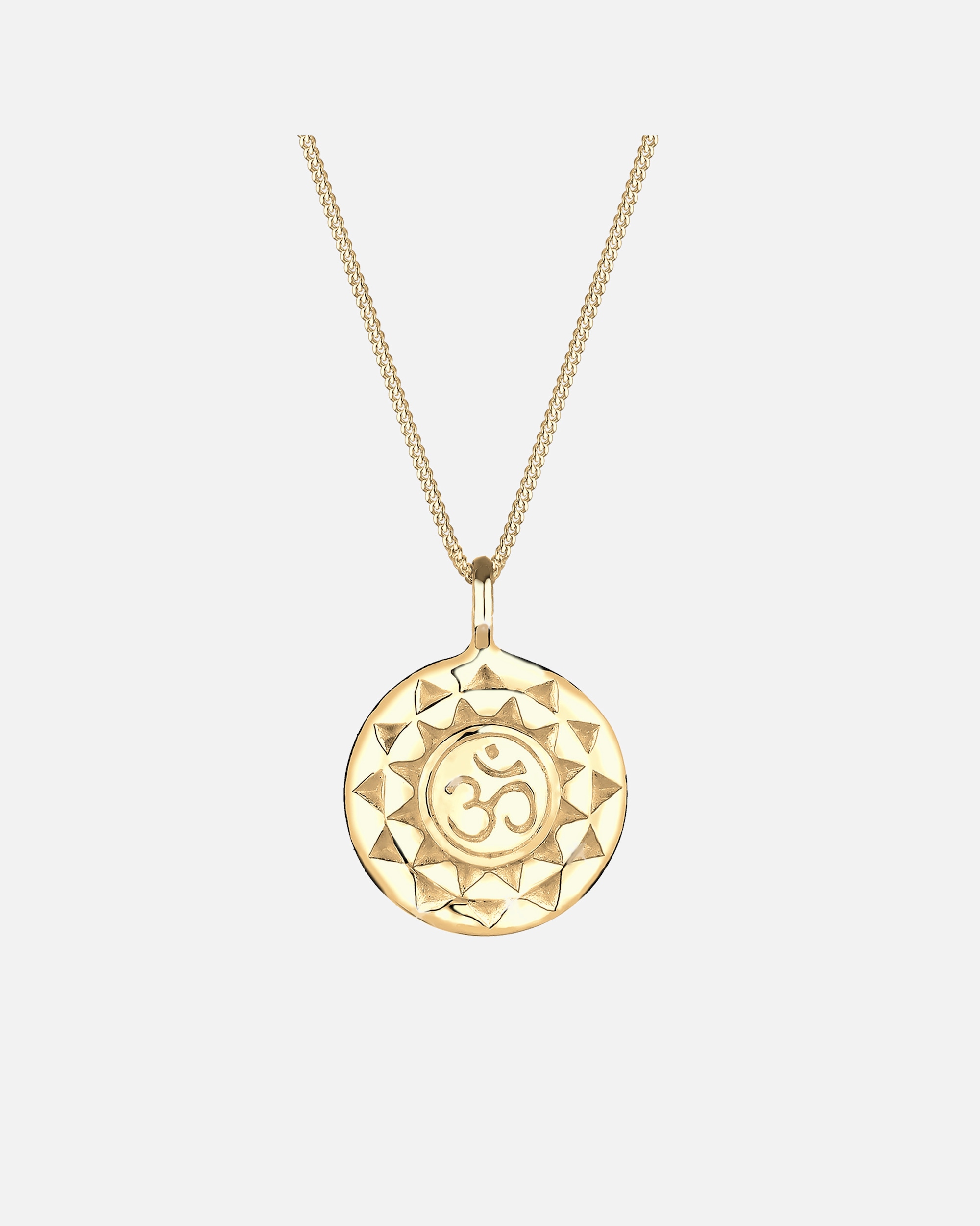 Elli Talisman Yoga Pendentif Vintage Look Collier Femme - (925/1000) Argent Plaqué Or