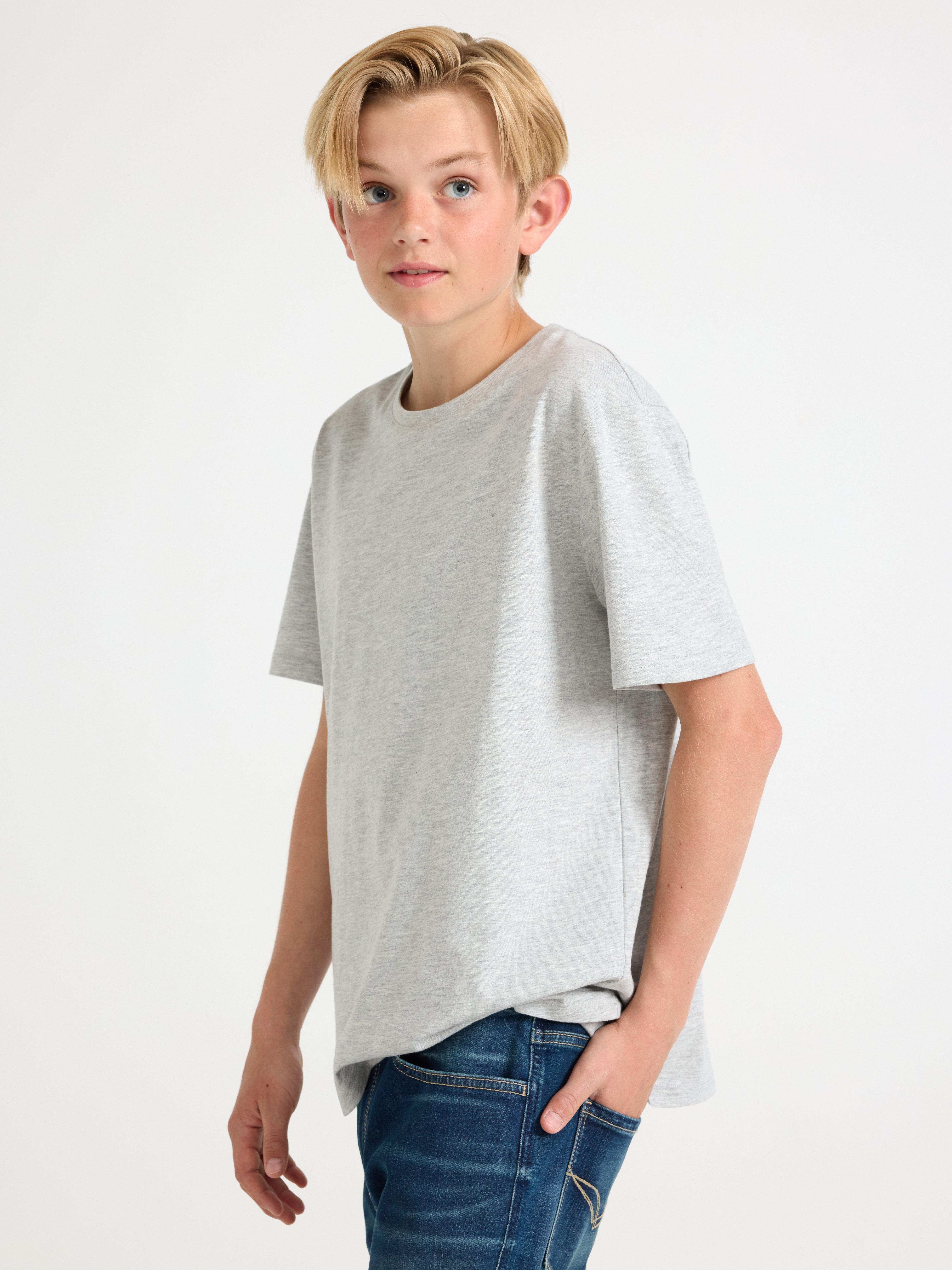 Camiseta Cinza Mesclado Claro