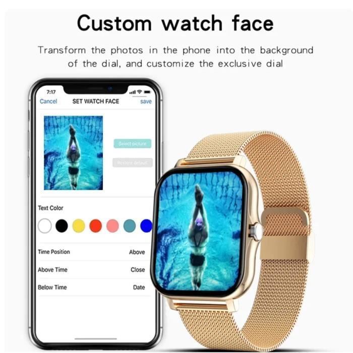 Sport smartwatch for men and women, full touchscreen, Bluetooth calling, digital bracelet, gift tag