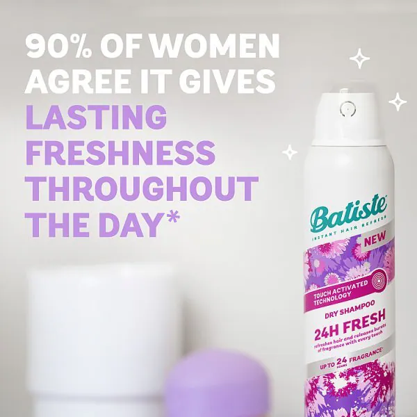 Șampon uscat Batiste 24H Fresh cu tehnologie activată la atingere