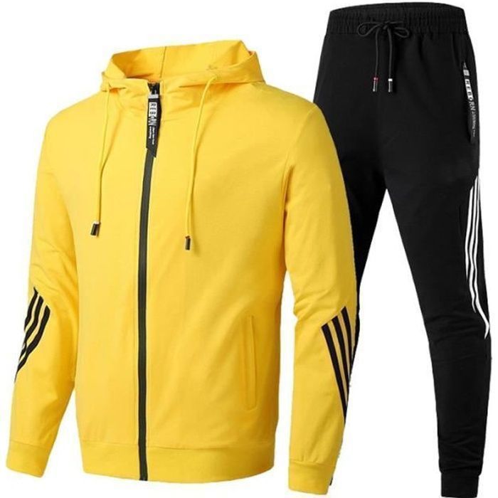 Chándal para hombre - Deportivo informal, corte ajustado - Amarillo - Transpirable - Bádminton