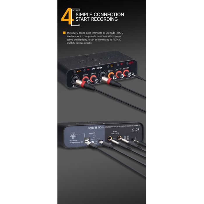 Tarjeta de sonido USB - RNCYN - Interfaz PCI EXPRESS - 2 canales - Equipo de grabación - Mezclador integrado