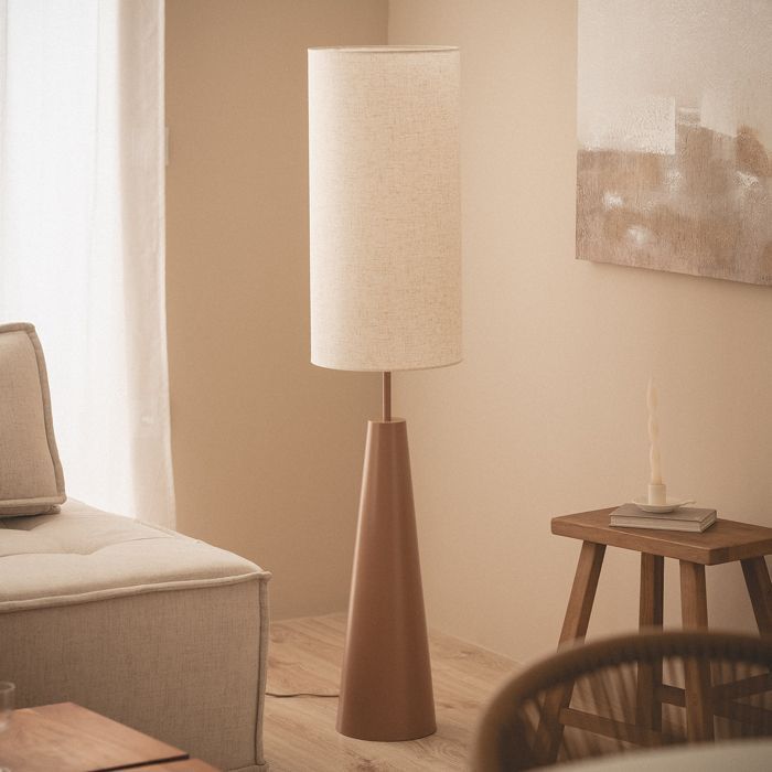 Lampada da terra in metallo color beige Dimbar