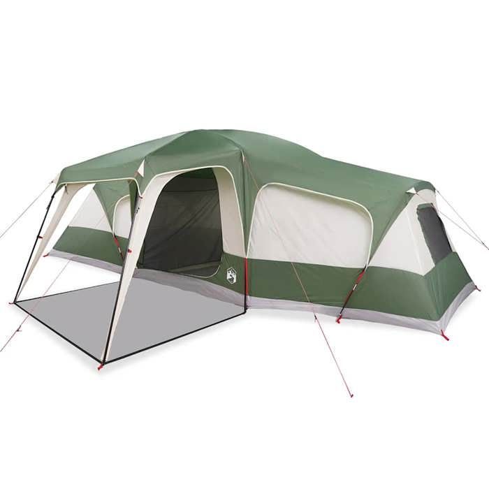 Tienda de campaña familiar vidaXL con porche tipo cúpula, para 9 personas, verde, impermeable, tienda de campaña, tienda de jardín, refugio para exteriores, tienda de campaña 4009584