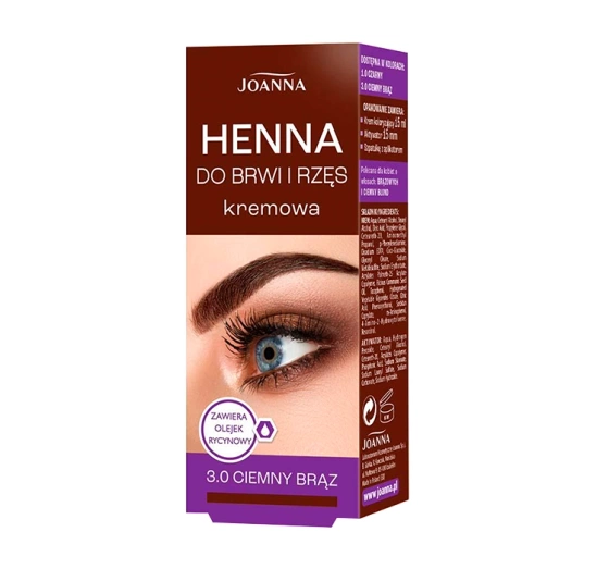 JOANNA KREMOWA HENNA DO BRWI I RZĘS 3.0 CIEMNY BRĄZ  15G   15G