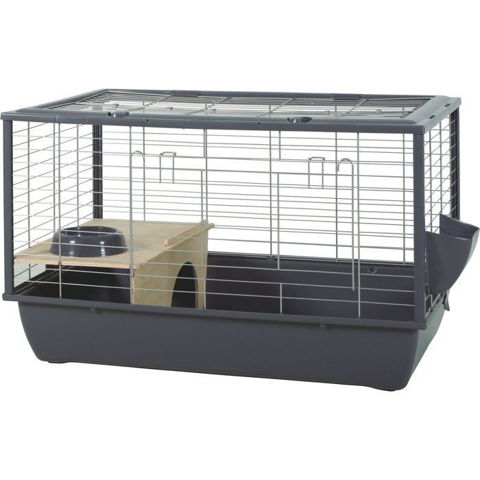 ZOLUX Cage grillagée cochon d'inde et rongeur Néolife - 80 x 52,5 x 48 cm - Gris