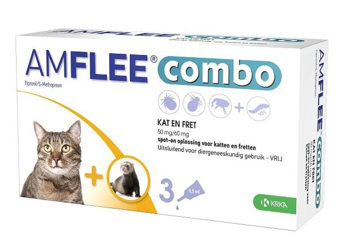AMFLEE Amflee Combo 50 mg/60 mg pour chats et furets, 3 pipettes