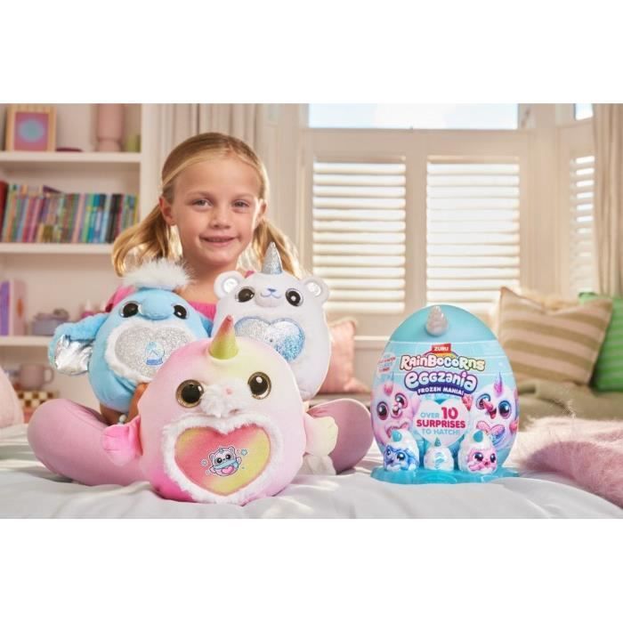 Œuf surprise peluche - RAINBOCORNS - Eggzania Frozen Mania - Thème givré - Peluche à découvrir - Accessoires inclus