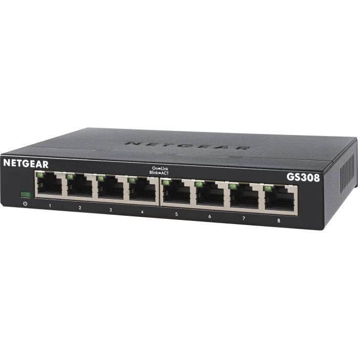 NETGEAR GS308-300PES Metal Ethernet Switch 8 Gigabit Ports (10/100/1000)