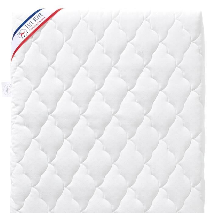 Babymatras met airconditioning - 60x120x10 cm - Omkeerbaar - Afneembare hoes - Anti-huisstofmijt - Gemaakt in Frankrijk