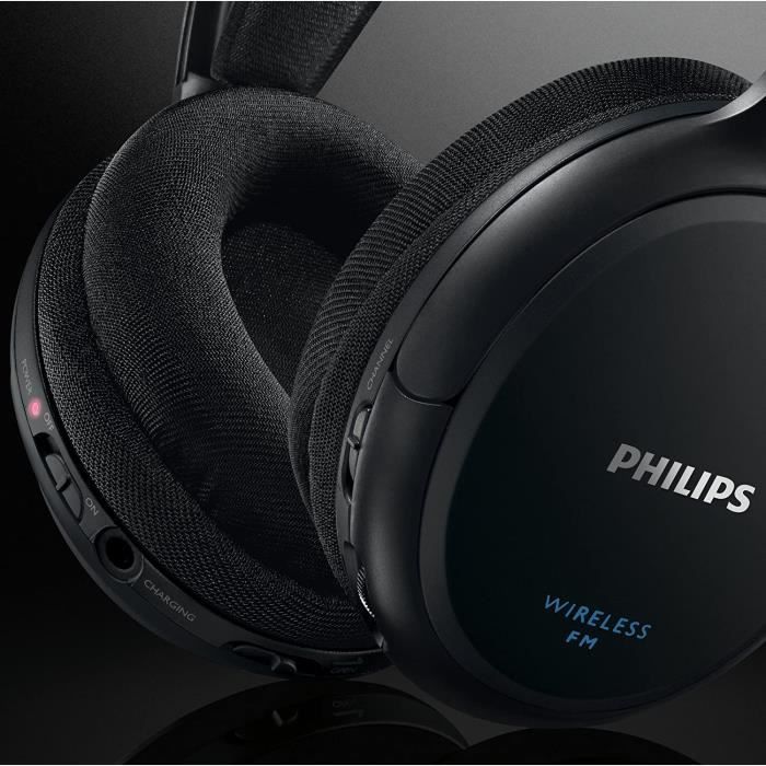 Wireless TV Headphones - Philips - SHC5200-10 - Circumaural - Rechargeable - Black