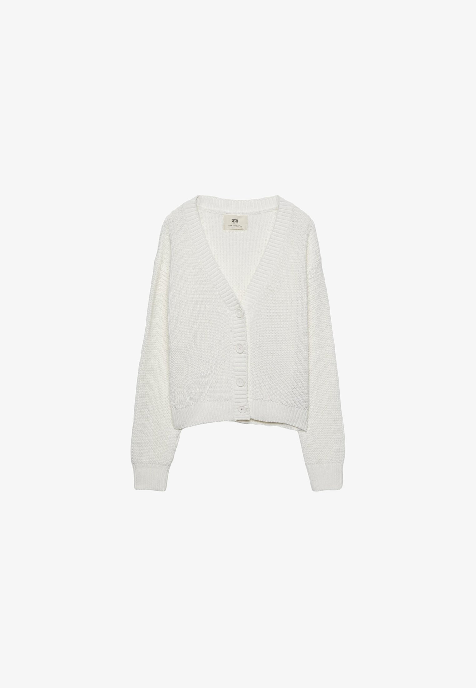 Cardigã Stradivarius - branco-creme