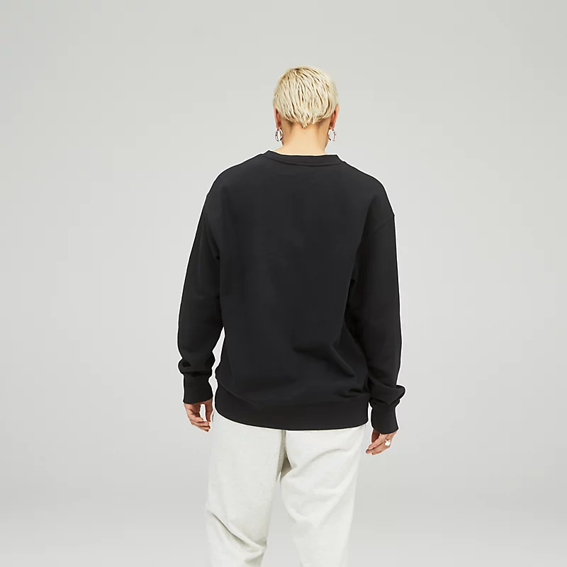 Bluza z okrągłym dekoltem unisex z materiału French Terry – czarna