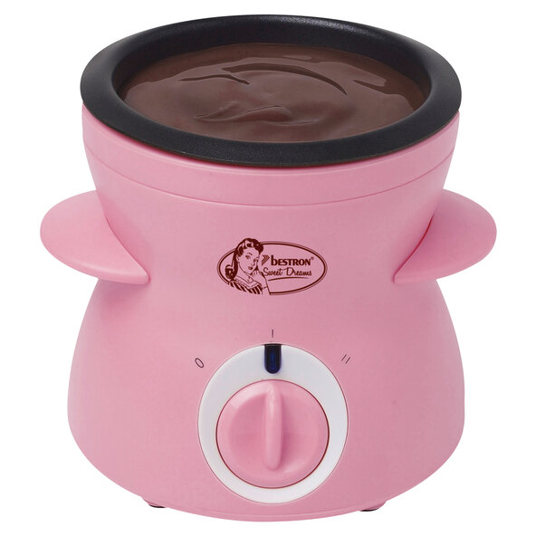 Mini fondue de ciocolată, roz