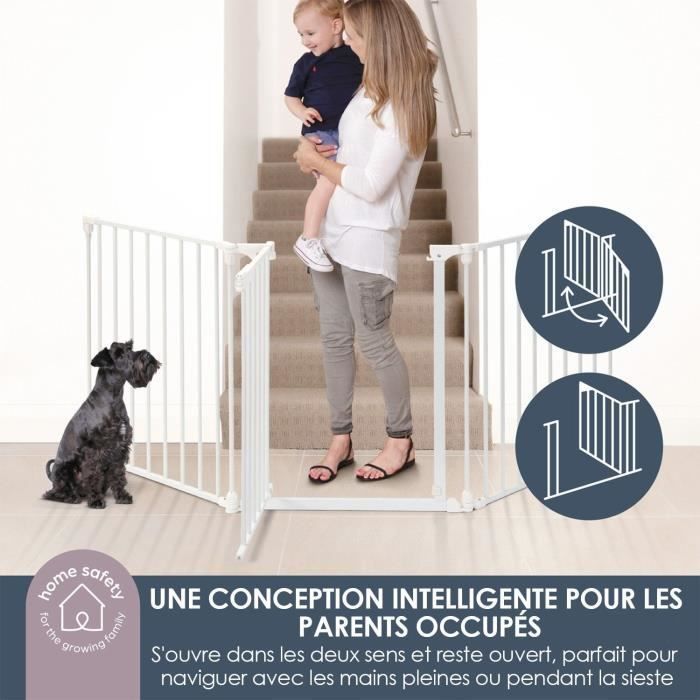 Child safety gate - Discovery 3 - DREAMBABY - 74.5 cm to 1.95 m - White