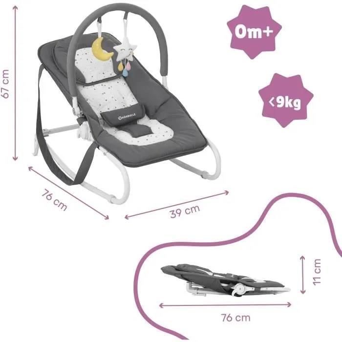 Badabulle Easy Moonlight Baby Bouncer - Play Arch + FREE Plouf Care Kit
